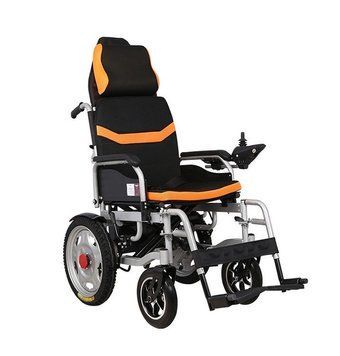 Складана електрична коляска для інвалідів з підголовником MIRID D6036C. Літієва батарея &ndash; 20аг. 11 фото